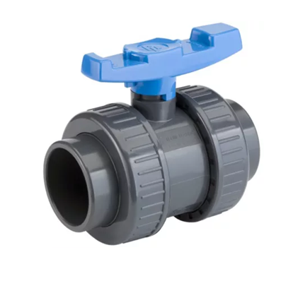 VÁLVULA BOLA PVC CEDULA 80 DOBLE TUERCA CEM 3/4 PULGADA