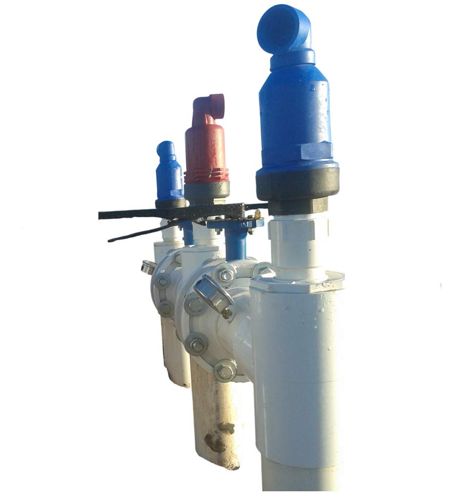 HIDRANTE DOBLE MARIPOSA 3X3X3PULG VENTOSA 1 Y 2PULG