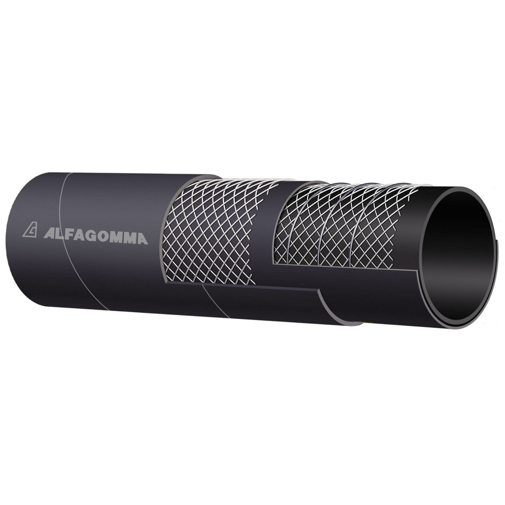 MANGUERA NEGRA PARA SUCCIÓN Y DESCARGA DE R12 PULGADAS 150 PSI 6MT