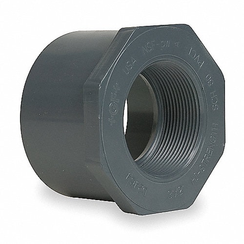 REDUCCIÓN BUSHING ROSCADA PVC CEDULA 80 D2X1PULG(50X25MM)