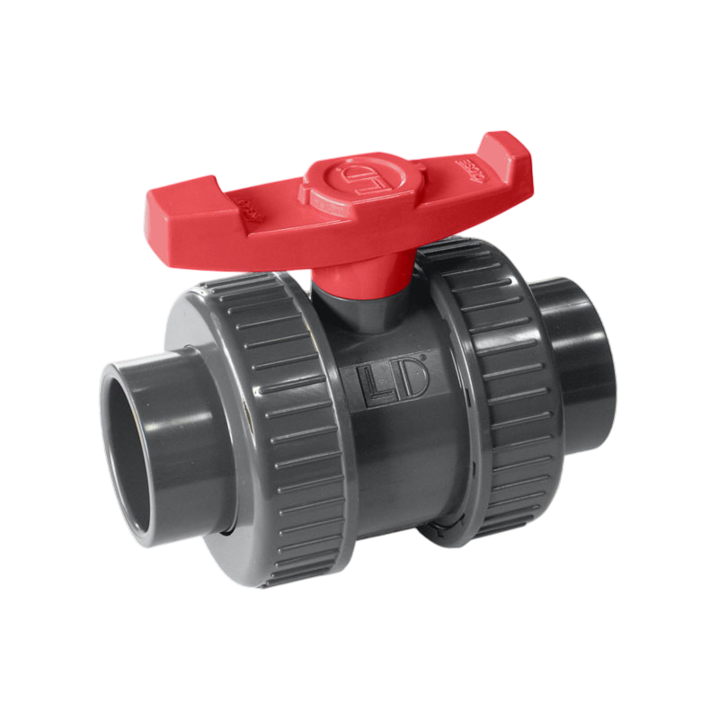 VÁLVULA BOLA PVC CEDULA 80 DOBLE TUERCA CEM 1-1/4 PULGADA ECO