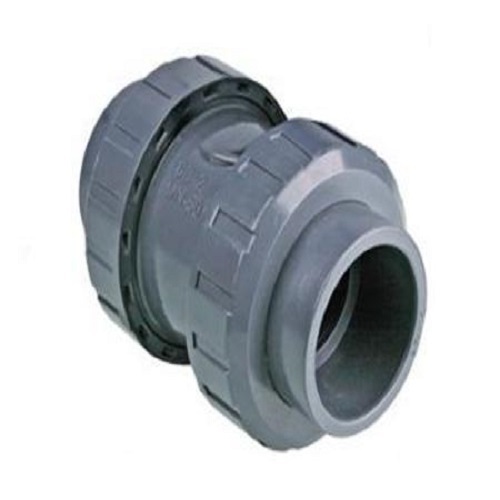 VÁLVULA CHECK PVC CEDULA 80 DOBLE TUERCA CON RESORTE 1-1/4 PULGADAS