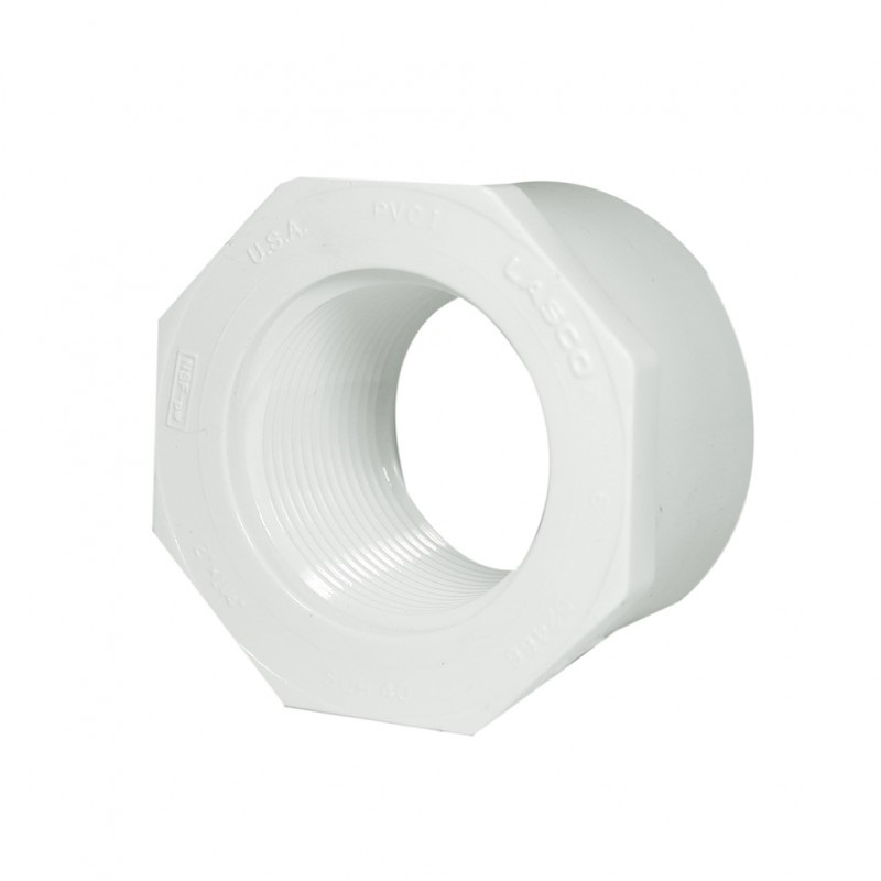 REDUCCIÓN BUSHING LISA ROSCADA PVC CEDULA 40 1-1/2X1/2 PULGADAS