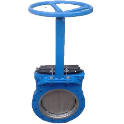 [VCB.AIV.100] VÁLVULA CUCHILLA ACERO INOX. BRID. CON VOLANTE 4PULG(100MM)