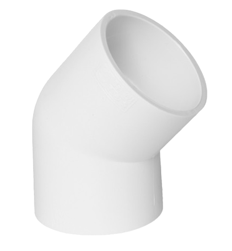[C45.P40.250] CODO 45° LISO PVC CEDULA 40 R10PULG(250MM)