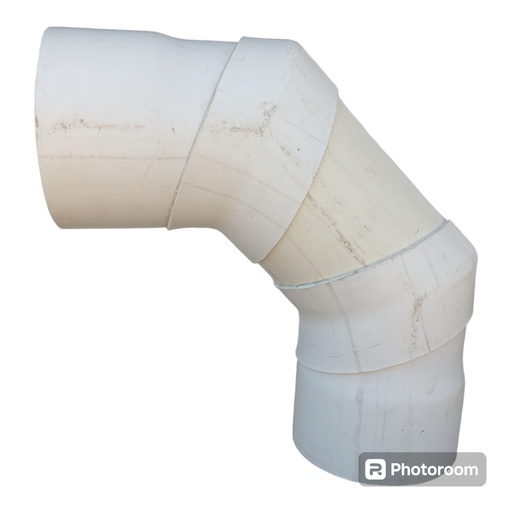 [C90.BB7.200] CURVA HIDRÁULICA PVC MÉTRICO 90°X200MM BOC-BOC 85PSI