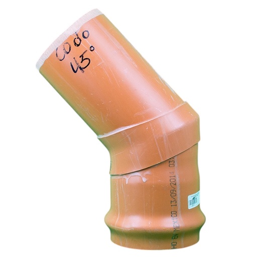 [C45.S20.450] CURVA ALCANTARILLADO PVC MÉTRICO 45X450MM (18") CAM 30PSI