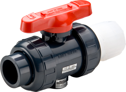 [VB8.T21.038] VÁLVULA BOLA PVC CEDULA 80 DOBLE TUERCA 1-1/2 PULGADAS T21